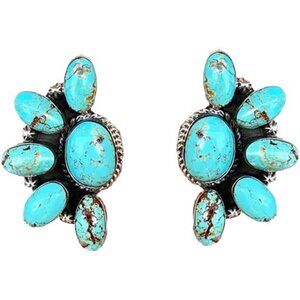 Turquoise Earrings Boho Western Drop Dangle Teardrop Beaded Jewelry Gift Women